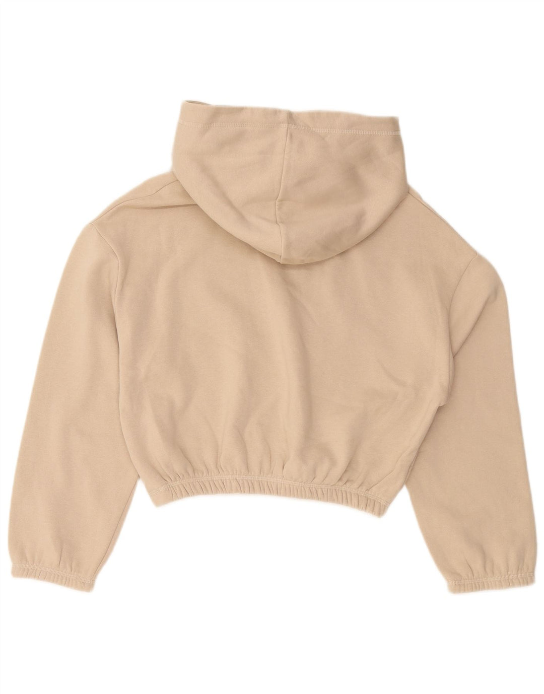 ZARA Pull à capuche court pour femme UK 14 Coton beige moyen