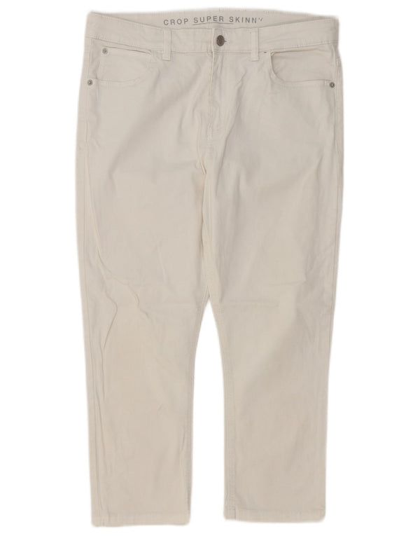 Marks & Spencer Jean court super skinny pour femme UK 14 Large W32 L22 Blanc