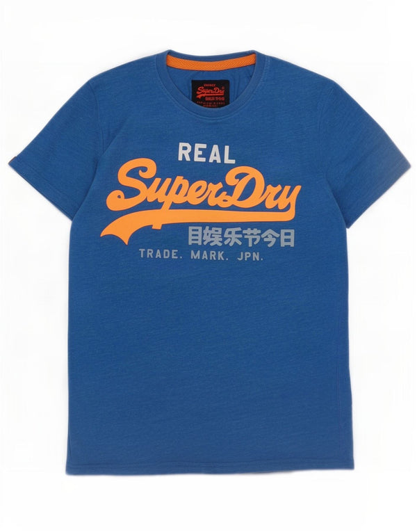 Superdry T-Shirt Graphique Homme Bleu Moyen Coton