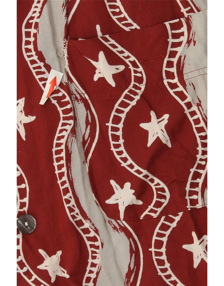 Andre Leon Chemise à manches courtes pour homme Motif abstrait Grande plage Bordeaux