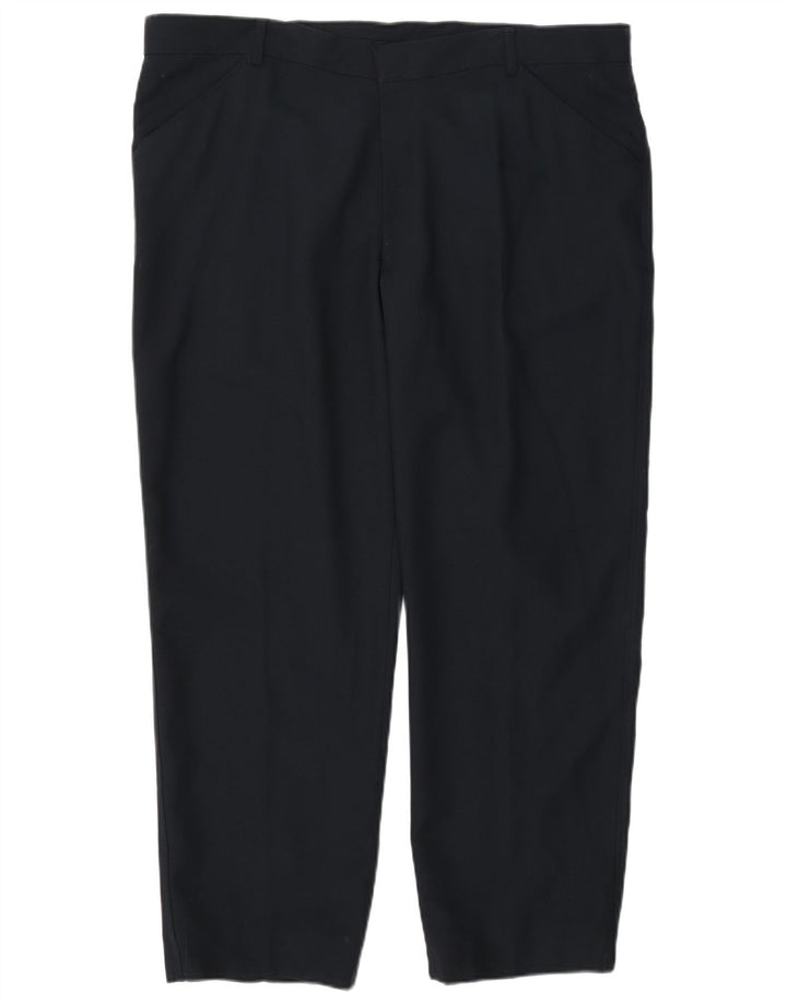 Farah Pantalon décontracté droit pour homme W42 L31 Bleu marine Polyester