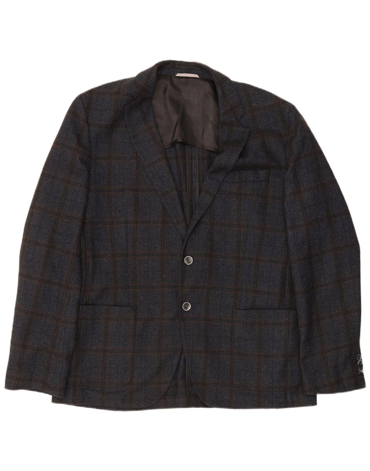 Hugo Boss Veste blazer à 2 boutons pour homme EU 56 3XL Bleu marine à carreaux en laine