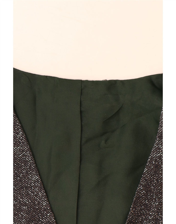 VINTAGE Gilet Femme UK 12 Gris Moyen Moucheté