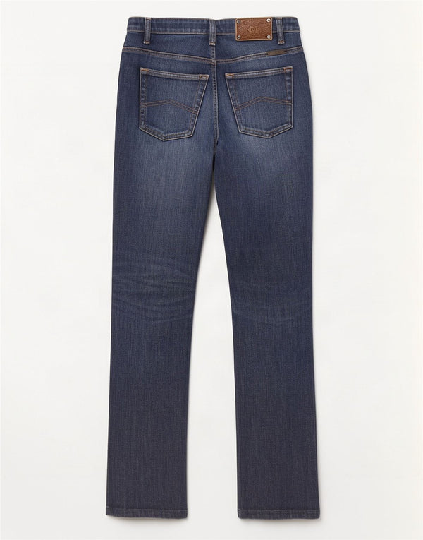 Marlboro Classics Jean droit vieilli pour femme W28 L29 Bleu marine