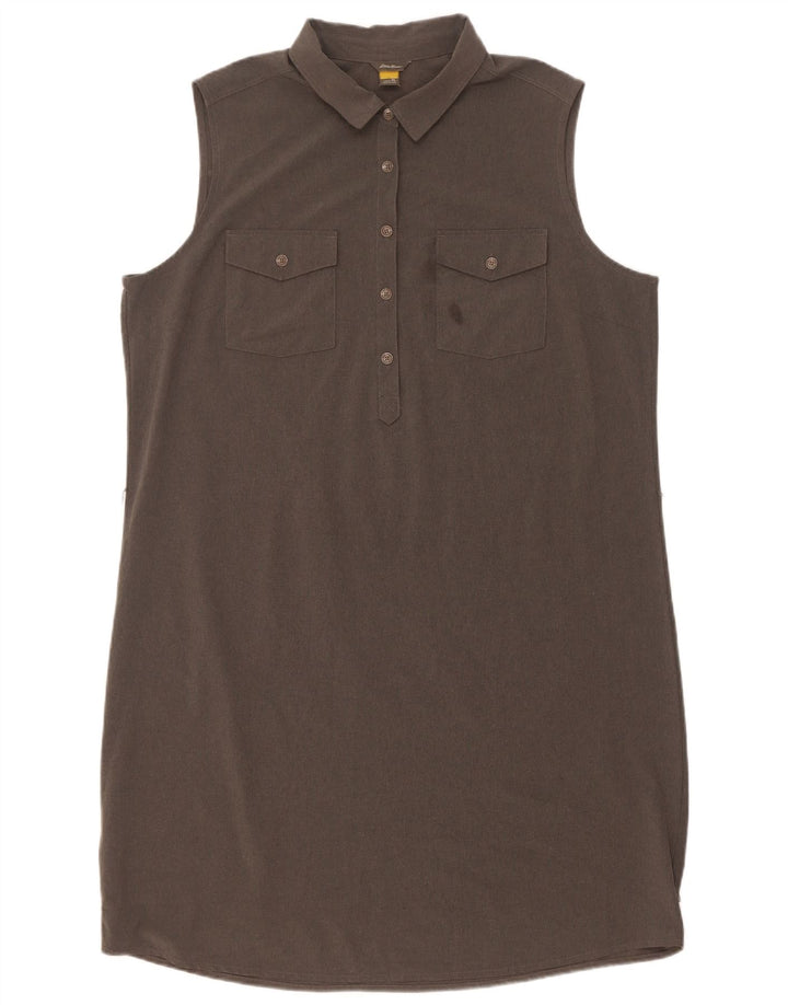 Eddie Bauer Robe chemise pull sans manches pour femme UK 18 XL Gris Polyester