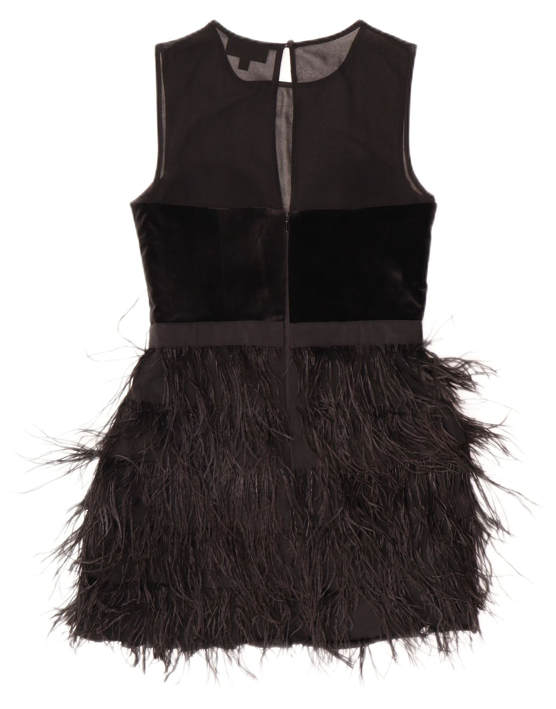 Warehouse Robe Charleston sans manches pour femme UK 10 Petit Noir Polyester