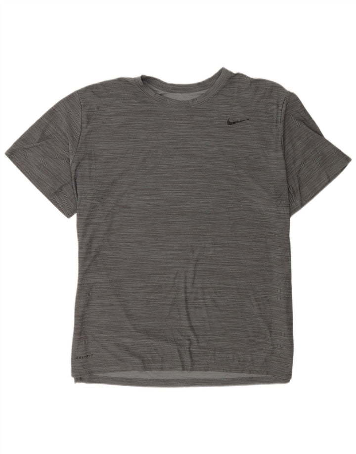 Nike Hommes Dri Fit T-Shirt Top XL Gris Moucheté Polyester