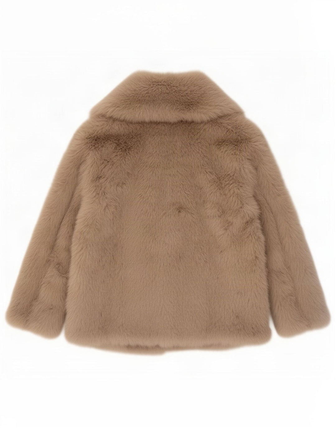 Zara Veste en fausse fourrure en popeline pour femme UK 16 Large Beige Polyester