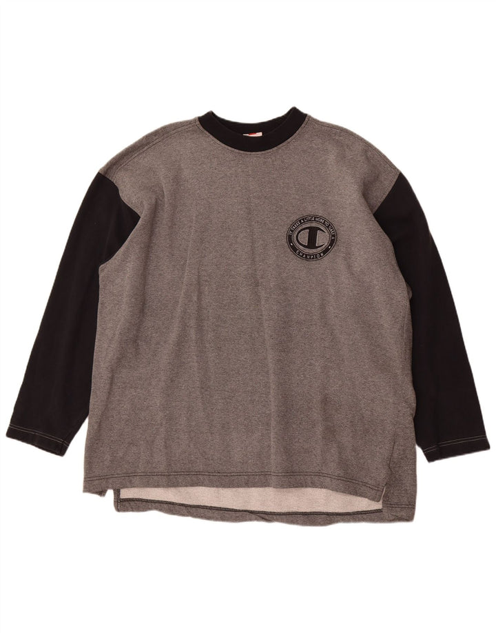 Champion Sweatshirt Jumper XL Gris Colorblock Coton