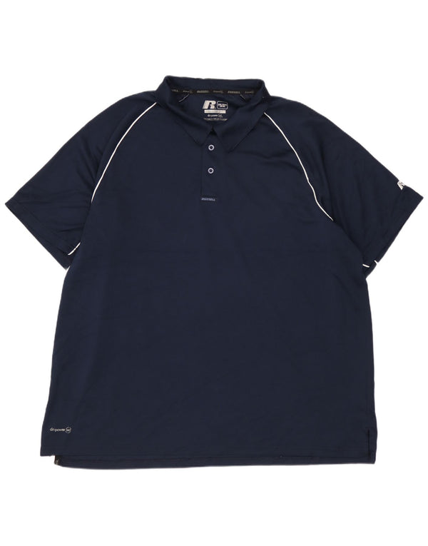 RUSSELL ATHLETIC Polo Homme UK 50/52 2XL Bleu Marine Polyester