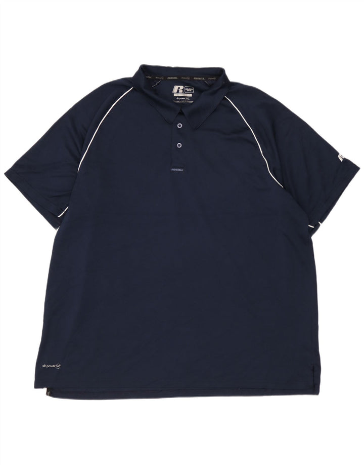 RUSSELL ATHLETIC Polo Homme UK 50/52 2XL Bleu Marine Polyester