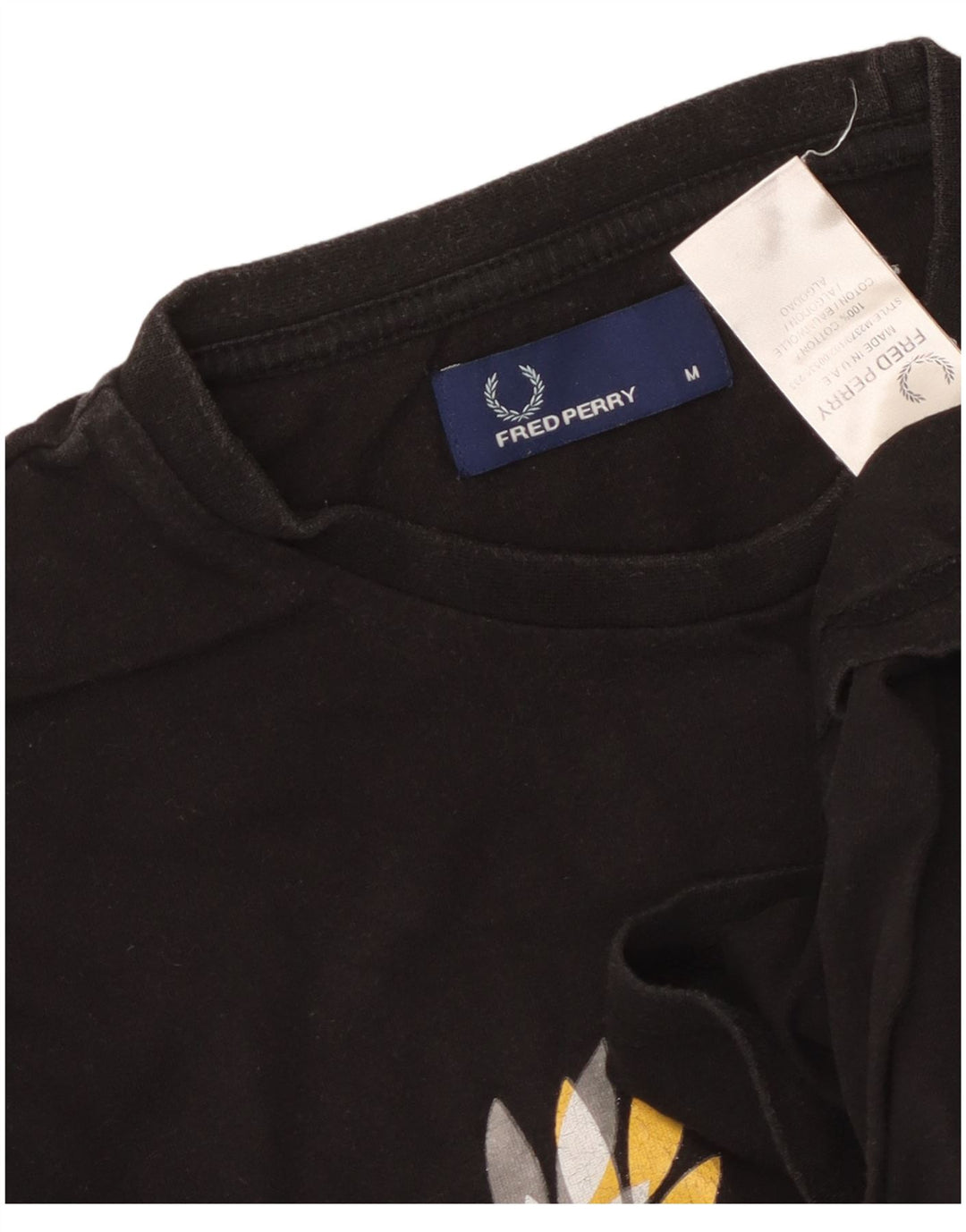 Fred Perry T-Shirt Graphique Homme Noir Moyen Coton