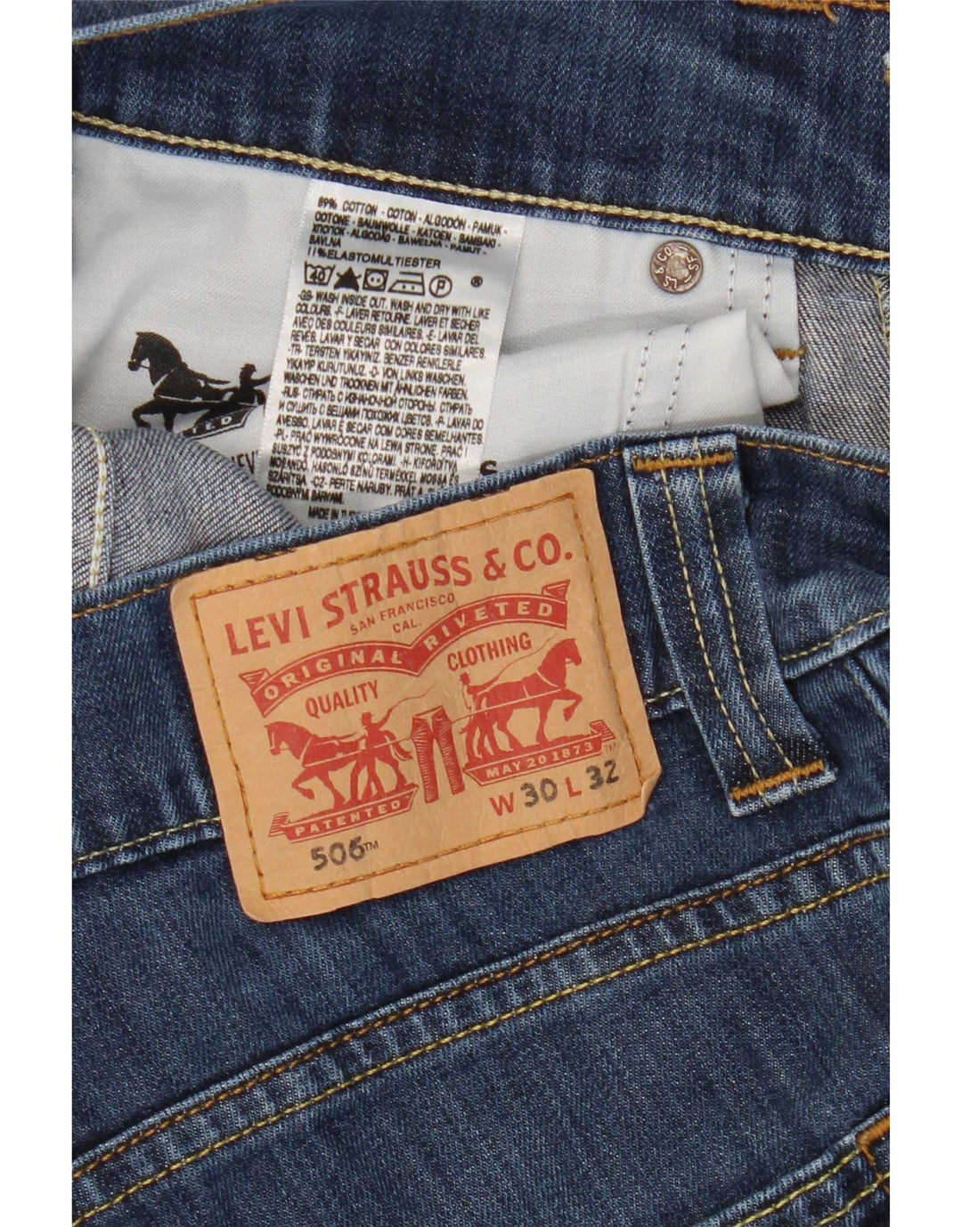 Levi's Jean Droit 506 Femme W30 L28 Bleu Coton
