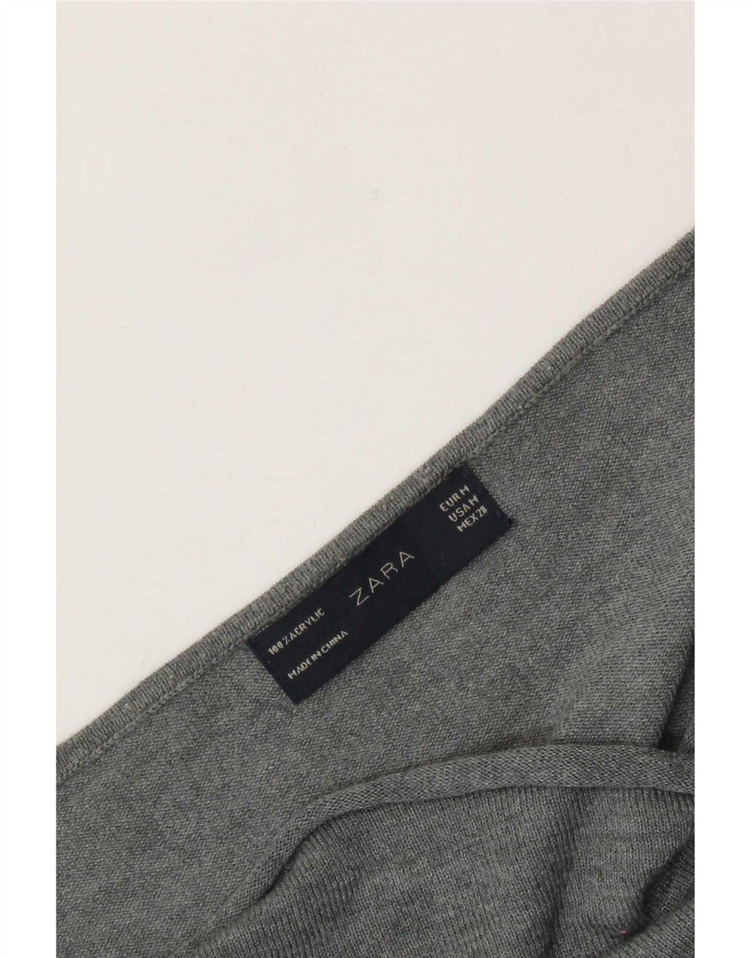 Zara Femme Chemisier Top UK 14 Acrylique Gris Moyen