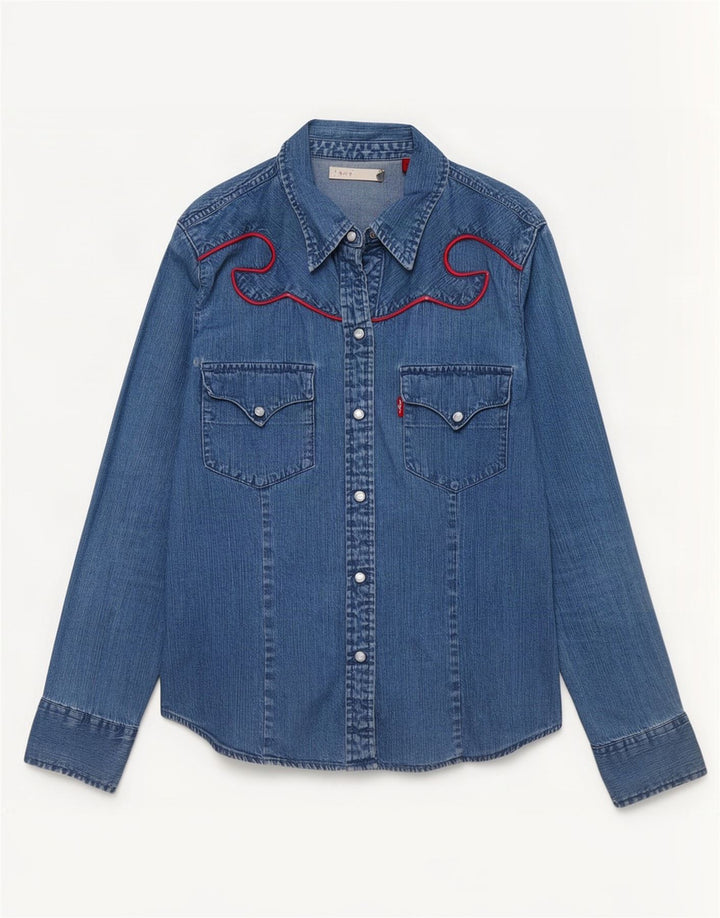 Levi's Chemise en Jean Femme UK 10 Small Bleu Coton