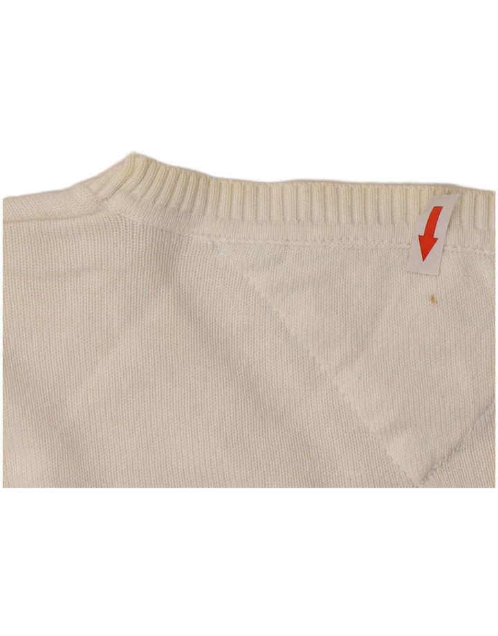 Tommy Hilfiger Pull à col rond pour homme en coton blanc moyen