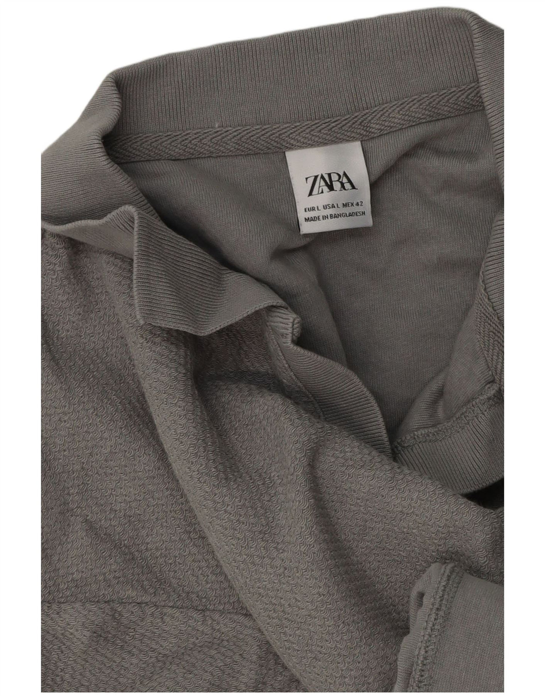 Zara Pull à manches courtes et col polo pour homme, grand gris