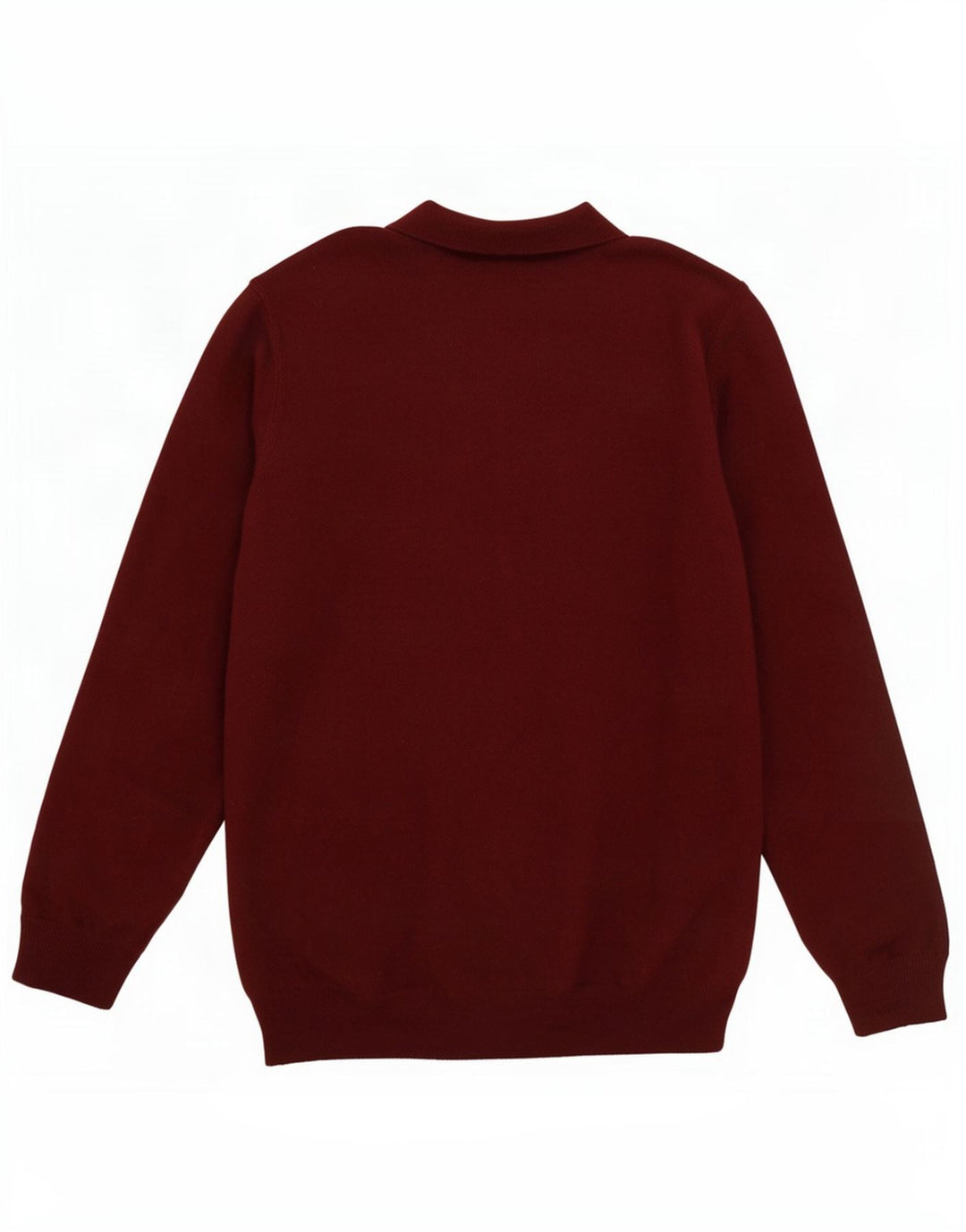 Massimo Dutti Pull col polo pour homme en laine bordeaux Taille L