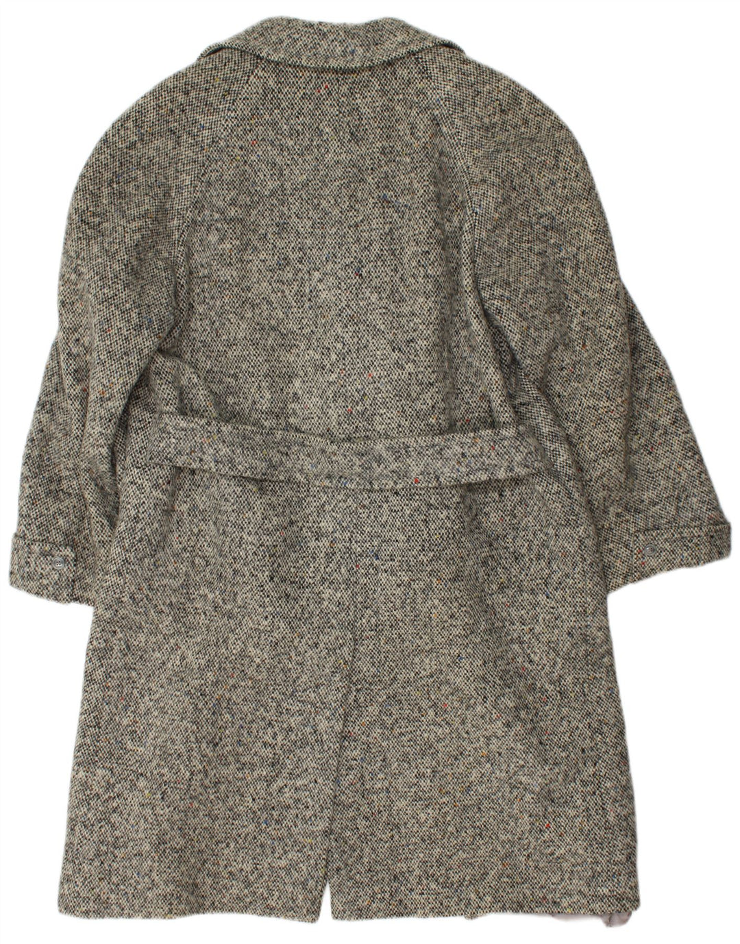 VINTAGE Manteau croisé femme IT 42 Gris Moyen Chevrons