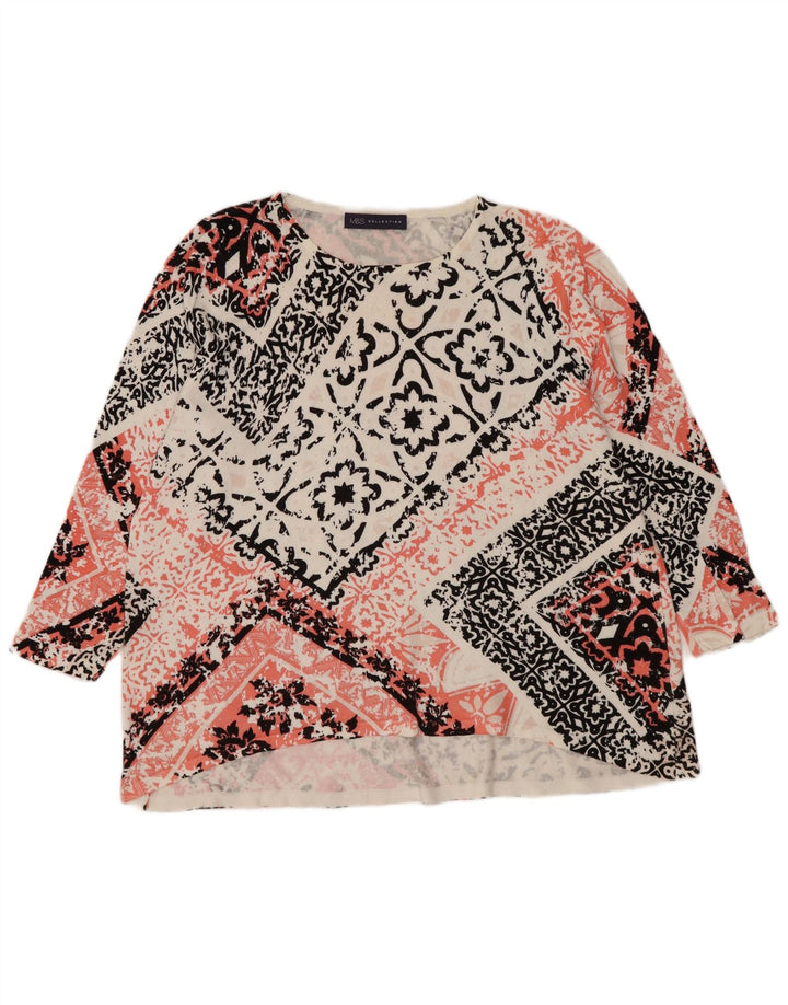 Marks & Spencer Haut à manches 3/4 pour femme UK 14 Grand motif floral multicolore