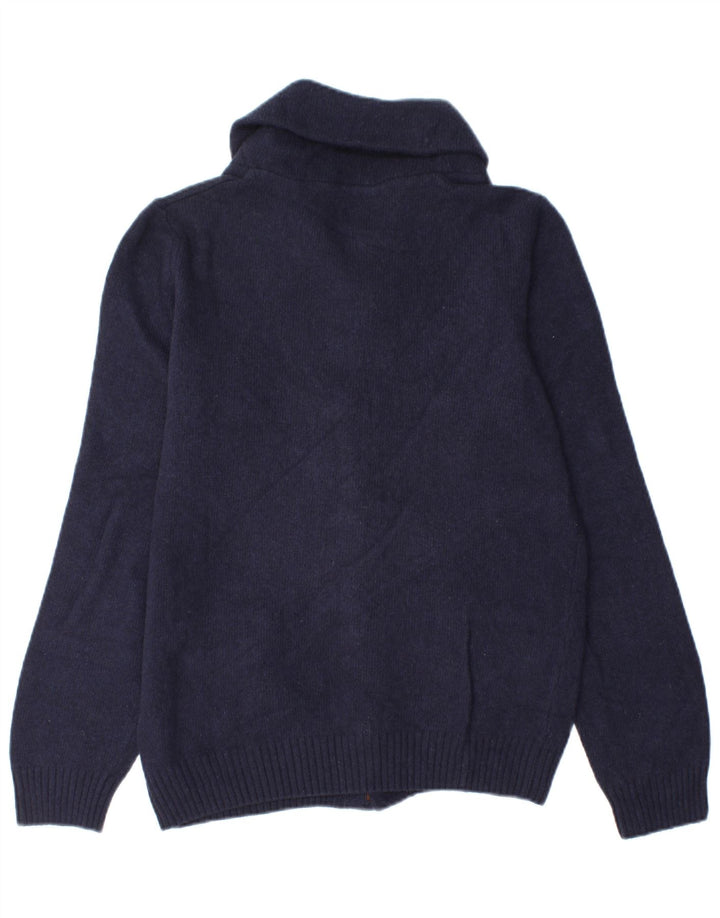 Brooksfield Mens Cardigan Sweater IT 48 Small Bleu Marine Laine