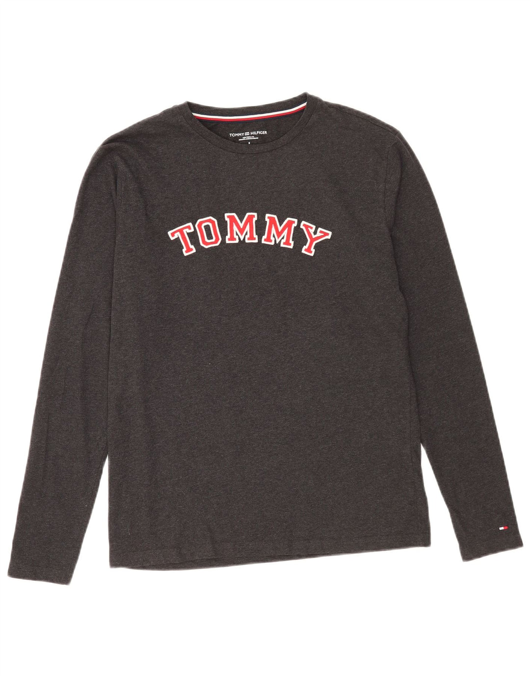 Tommy Hilfiger Haut graphique à manches longues pour homme Petit coton gris