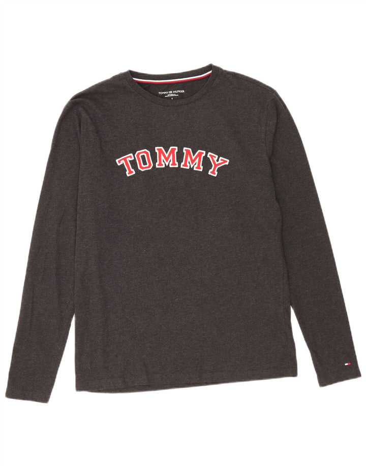 Tommy Hilfiger Haut graphique à manches longues pour homme Petit coton gris