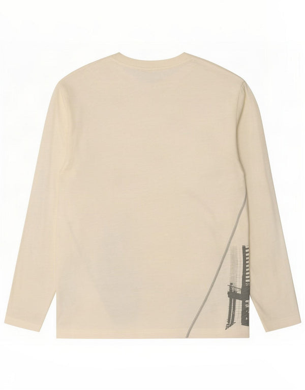 Levi's Mens Engineered Jeans Graphic Top Manches Longues Grand Coton Blanc