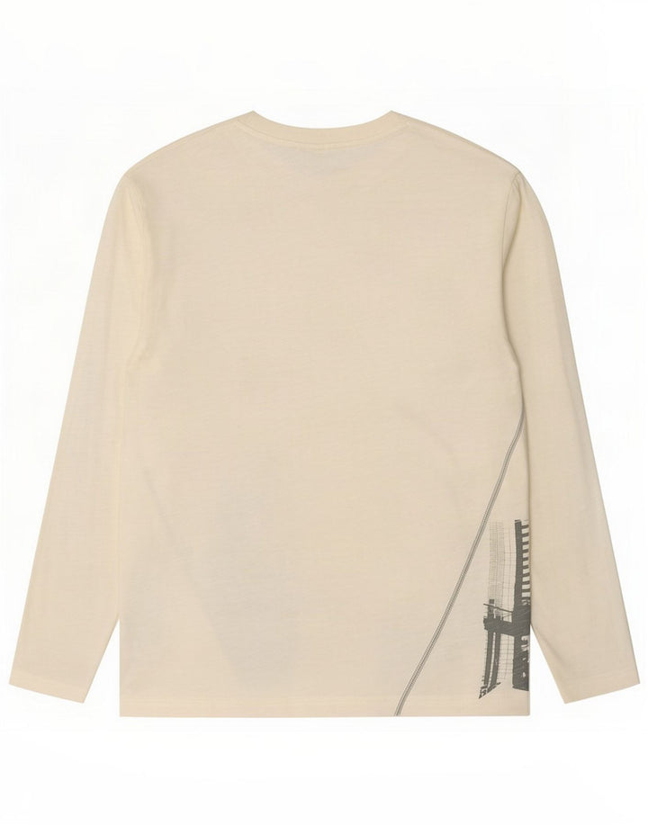 Levi's Mens Engineered Jeans Graphic Top Manches Longues Grand Coton Blanc