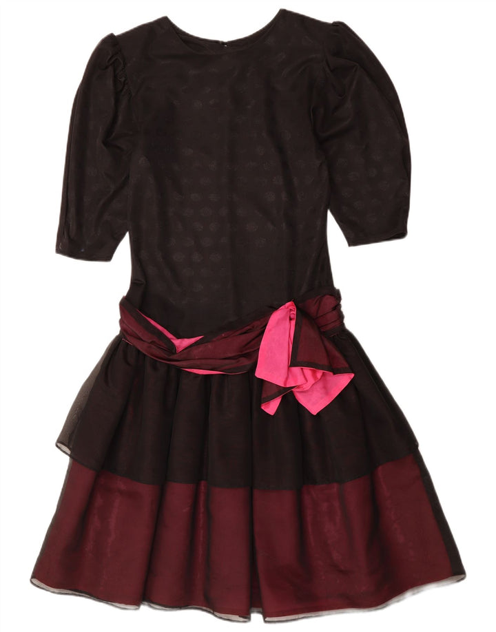 YESSICA Robe à volants pour femme EU 36 Petit Noir Polyester Colorblock