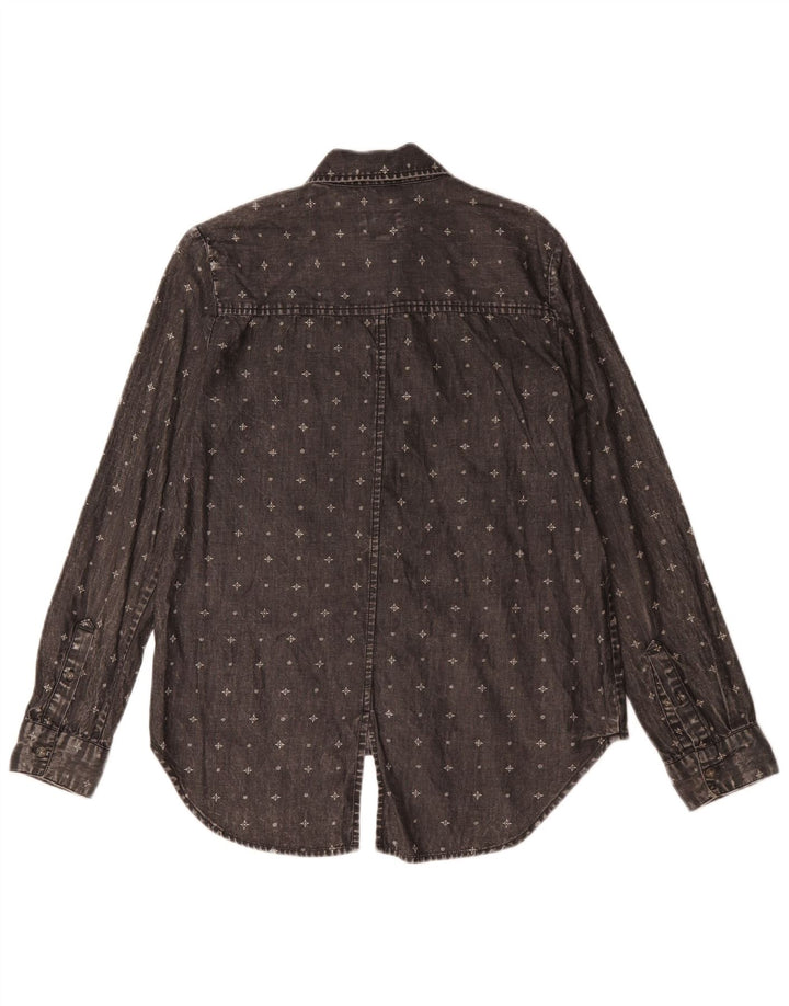 Vans Chemise surdimensionnée pour femme UK 10 Petit coton géométrique noir