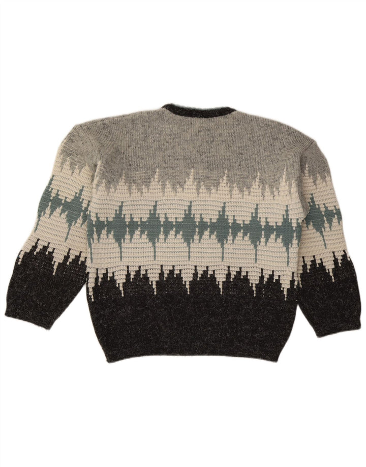 Ciao Pull Col Rond Homme Gris Moyen Acrylique Colorblock