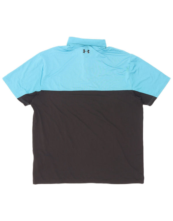 Under Armour Polo Heat Gear XL Homme Bleu Colorblock Polyester