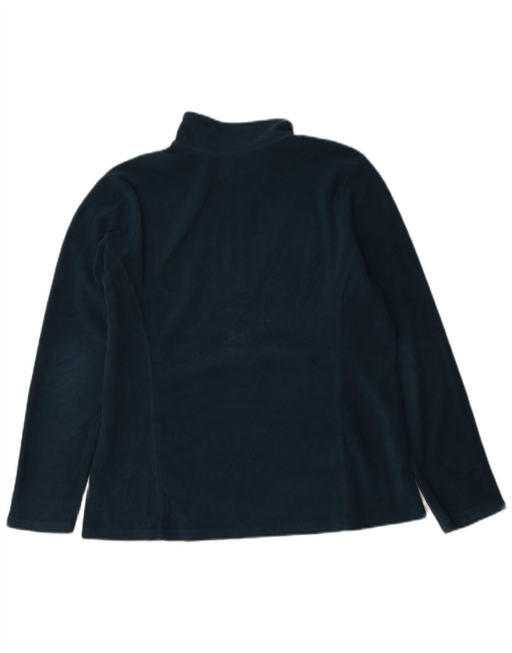 Eddie Bauer Pull polaire à col zippé pour femme UK 16 Large Bleu Polyester