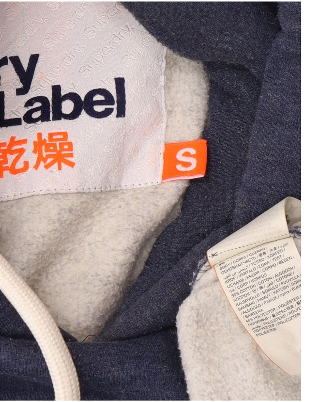 Superdry Pull à capuche coupe classique en coton bleu petit