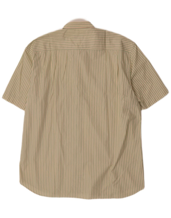 Cacharel Chemise à manches courtes pour homme Taille 41 16 Grand coton à fines rayures grises