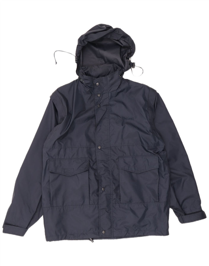 Spalding Veste de pluie à capuche pour homme UK 38 Medium Bleu marine Polyamide
