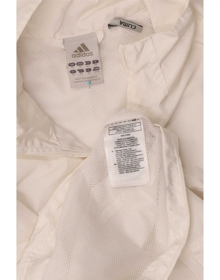 Adidas Femmes Clima 365 Survêtement Top Veste UK 14 Moyen Blanc Polyester