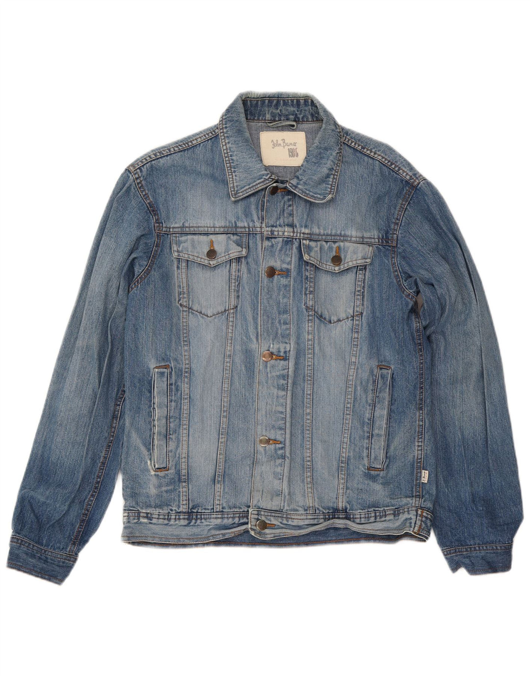 John Baner Veste en jean pour homme UK 38 Bleu moyen Coton