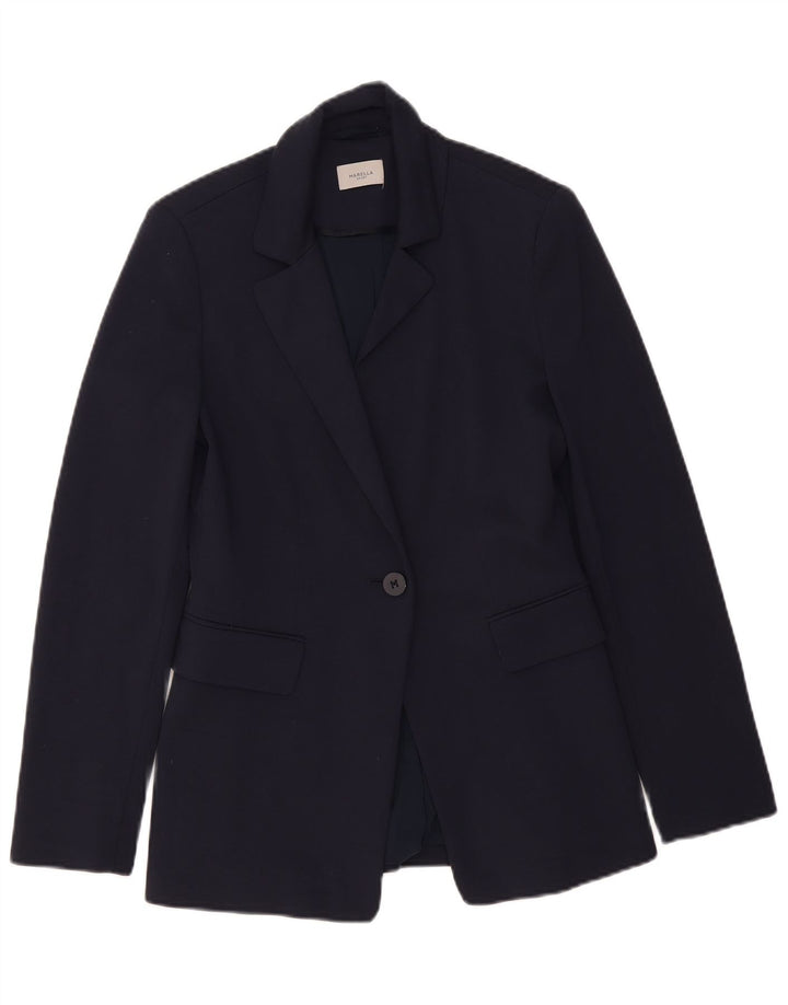 Marella Veste blazer 1 bouton pour femme UK 8 Small Bleu marine Viscose