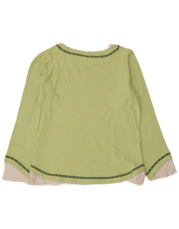 Fila Femme Top Manches Longues UK 18 XL Vert Colourblock Coton
