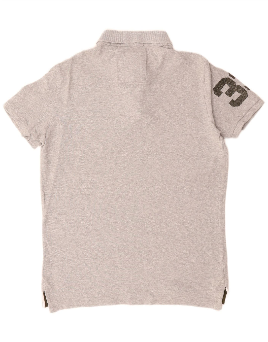 SUPERDRY Polo Graphique Homme Gris Moyen Coton