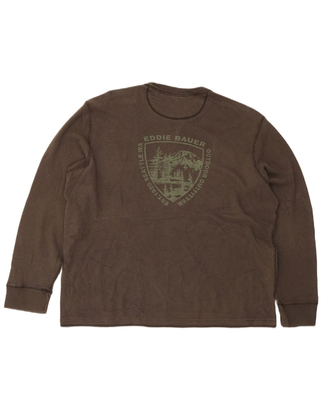 Eddie Bauer Haut graphique à manches longues pour homme Coupe régulière XL Marron Coton