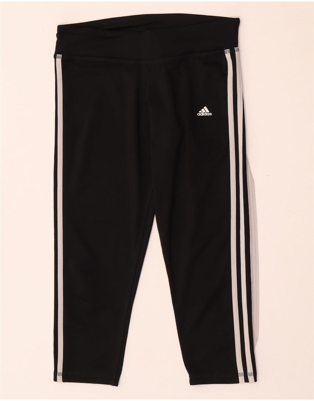 Adidas Femmes Climalite Capri Leggings UK 12/14 Moyen Noir Polyester