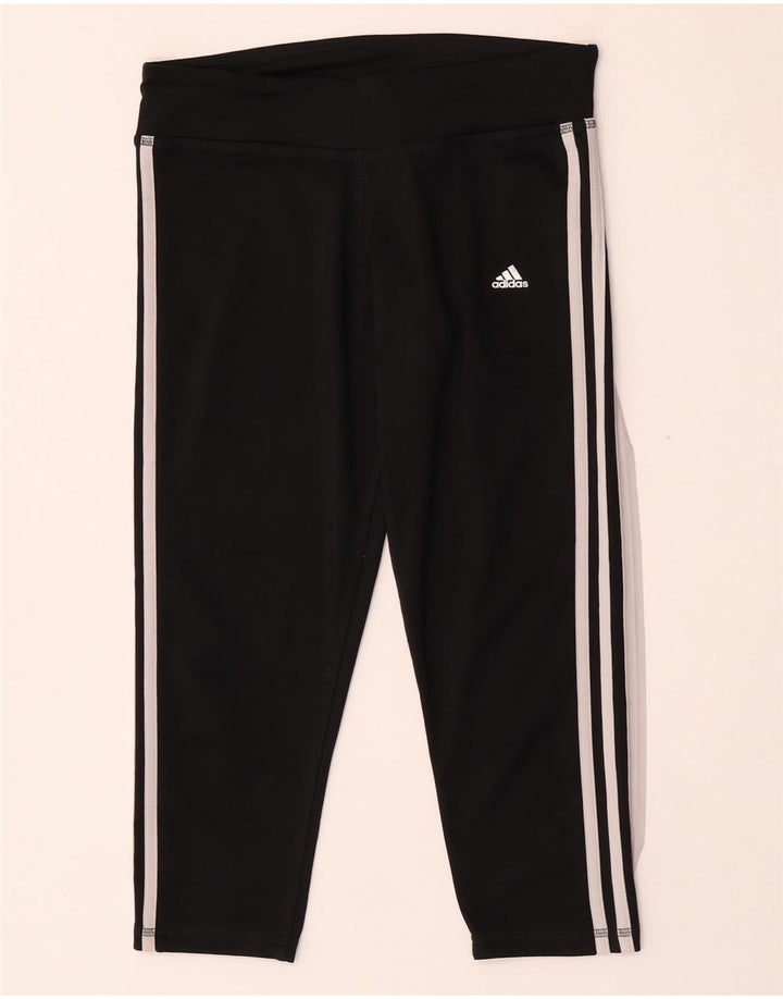 Adidas Femmes Climalite Capri Leggings UK 12/14 Moyen Noir Polyester