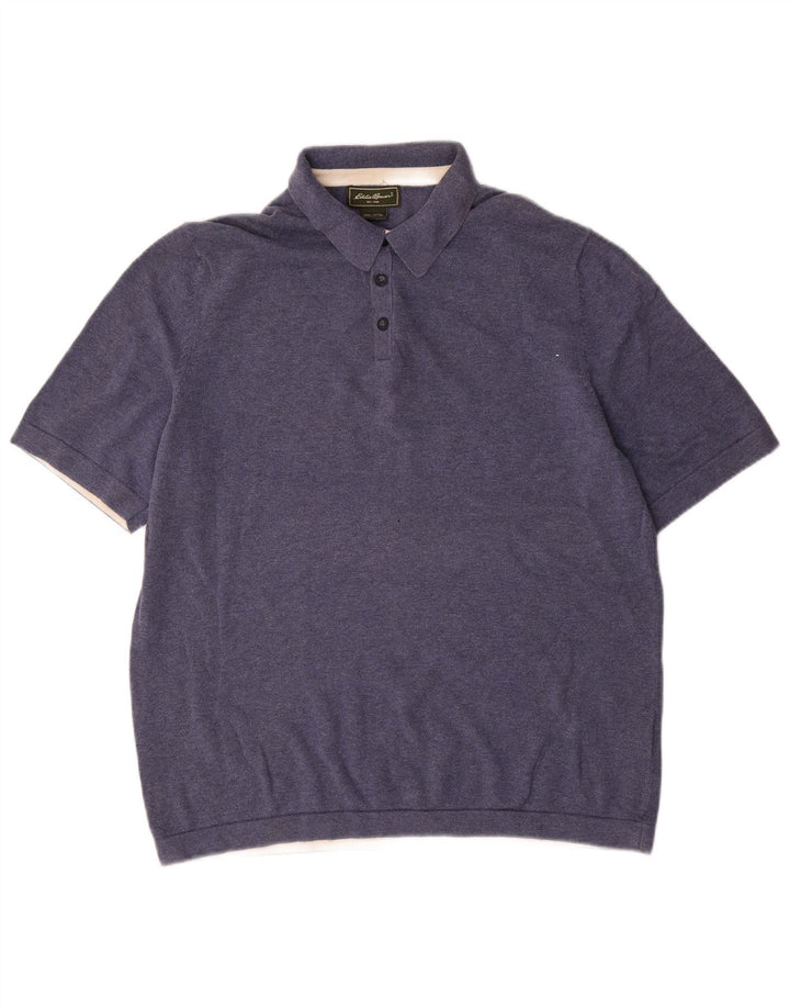 EDDIE BAUER Polo Homme Bleu Moyen Coton