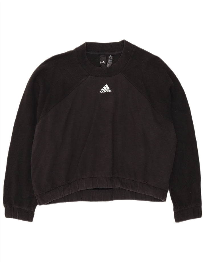 Adidas Sweat-shirt court pour femme UK 14 Noir moyen Colourblock