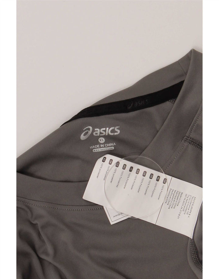 Asics T-Shirt Graphique Homme Top XL Gris Polyester Sports