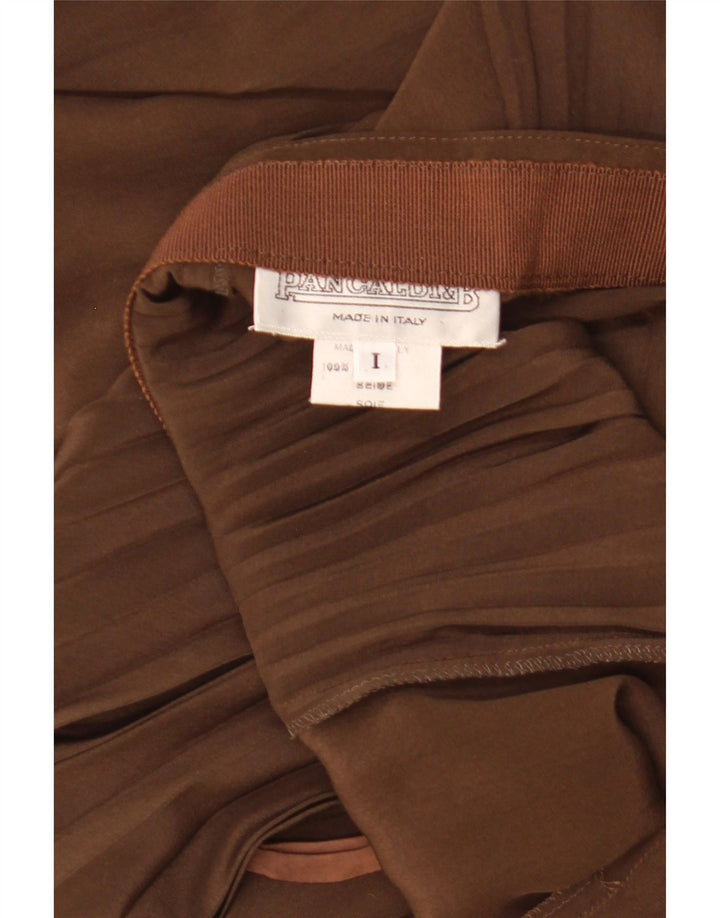 Pancaldi & B Jupe Plissée Femme W32 Grande Soie Marron