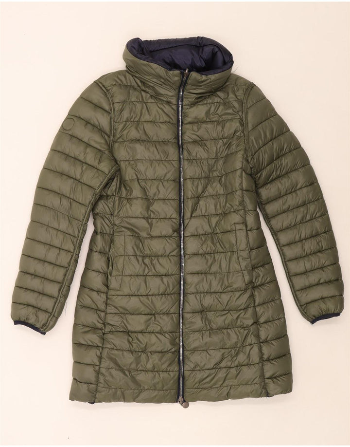 Colmar Manteau matelassé réversible à capuche pour femme UK 12 Medium Navy Blue Nylon